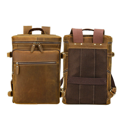 Bolsa para Laptop de Cuero Crazy Horse 16 Pulgadas - Gran Capacidad Estilo Retro - Image 13