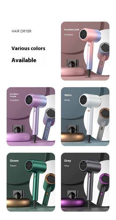 Green electric hair dryer with gold accents, 1200W, negative ion technology, and intelligent temperature control. - Image 20