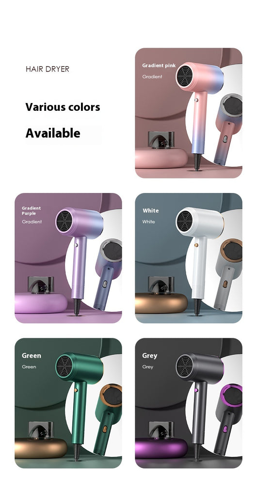Green electric hair dryer with gold accents, 1200W, negative ion technology, and intelligent temperature control. - Image 20