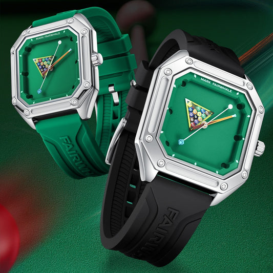 Reloj de Cuarzo Personalizado para Hombre con Diseño Temático de Billar