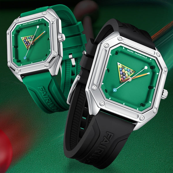 Reloj de Cuarzo Personalizado para Hombre con Diseño Temático de Billar