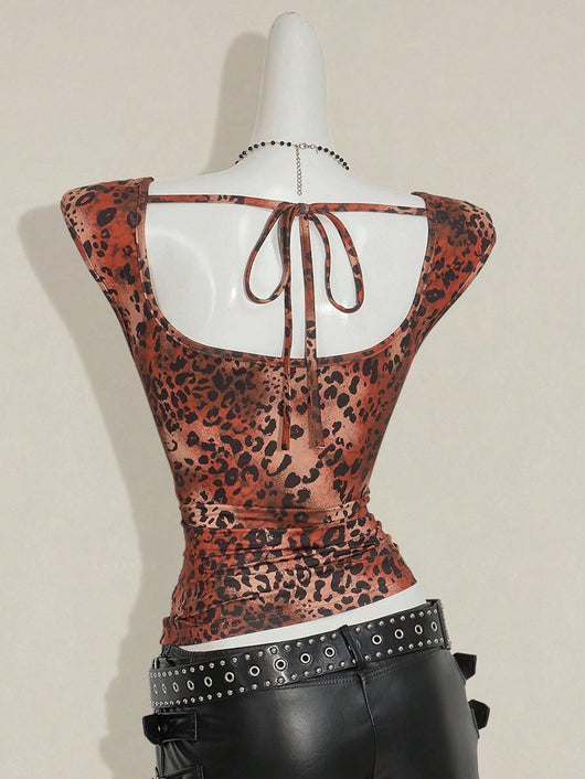 Chaleco Vintage Cuello V con Cintura de Encaje Reductor - Image 11
