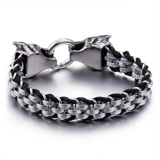Pulsera Doble Cabeza de Lobo