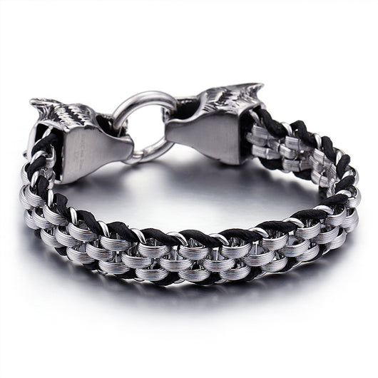 Pulsera Doble Cabeza de Lobo