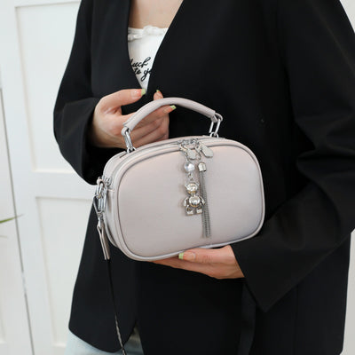 Bolso Cuadrado Pequeño con Costura Decorativa para Mujer