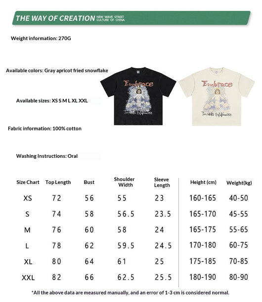 Camiseta Retro Suelta Estampada Manga Corta para Hombre - Image 7