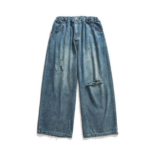 Pantalones Vaqueros Retro Estilo Japonés con Desgaste Pesado y Roturas Artesanales - Image 3