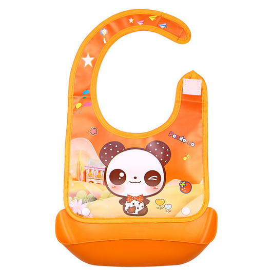 Babero infantil impermeable con bolsillo coleccionable de silicona - Image 13