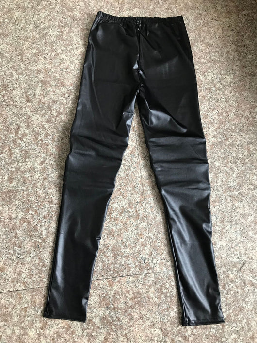 Leggins de Cuero con Tres Cierres en la Rodilla y Largo Nueve Puntos - Image 3