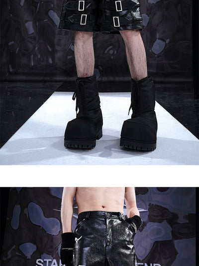Pantalones Cortos de Cuero PU con Detalle de Anillo - Estilo Casual - Image 17