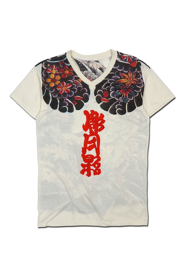 Camiseta Estampada de Manga Corta Estilo Japonés