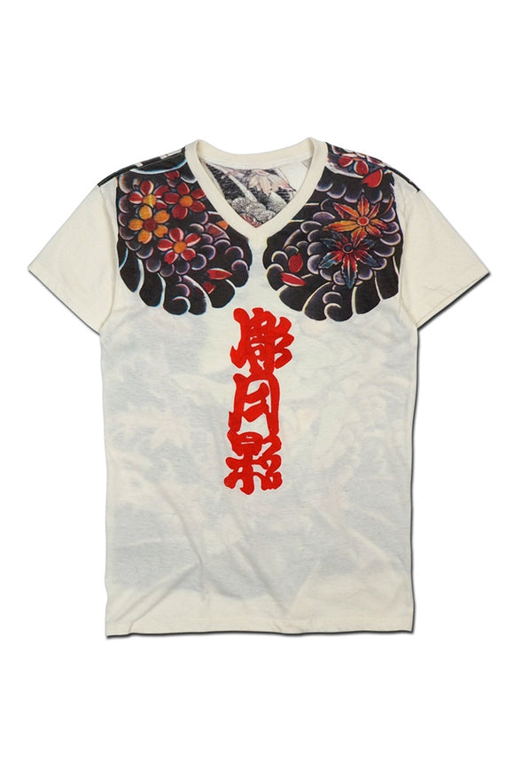 Camiseta Estampada de Manga Corta Estilo Japonés