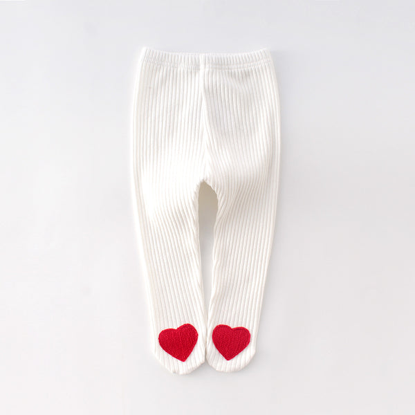Leggings de Bebé con Corazón en Algodón - Perfectos para Primavera y Otoño - Image 3
