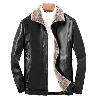 Chaqueta de Cuero PU con Pelaje para Hombre Adulto y Mayor - Image 3