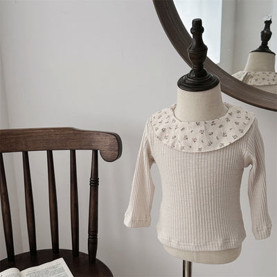Blusa Infantil de Manga Larga con Cuello Volante y Estampado Floral - Image 5