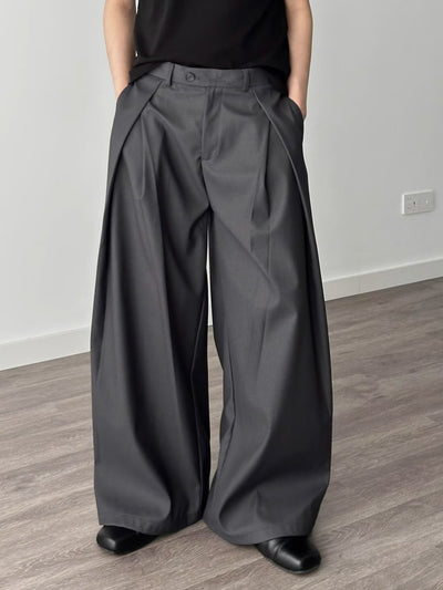 Pantalones Holgados Drapeados Hasta el Piso para Hombre - Image 30