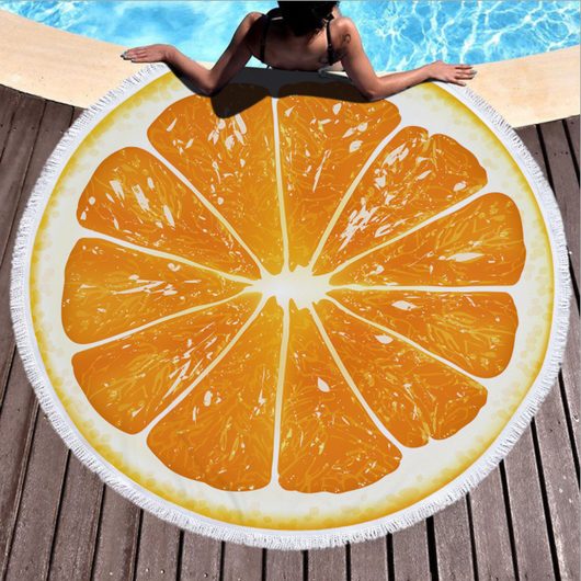 Tapete de Playa Redondo Estampado de Frutas - Image 21