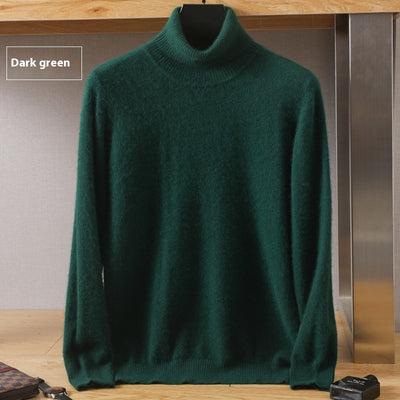 Suéter Pullover de Cuello Alto Holgado en Visón para Hombre - Invierno - Image 17