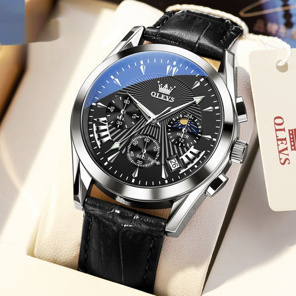 Reloj Multifunción de Cuarzo para Hombre con Calendario y Cronómetro