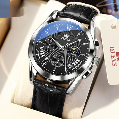 Reloj Multifunción de Cuarzo para Hombre con Calendario y Cronómetro