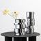 Florero Moderno de Vidrio Plateado - Decoración Elegante para el Hogar
