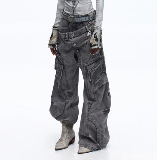 Pantalones de Trabajo Canvas Teñidos Asute con Cierre Diagonal y Cintura Reforzada - Image 2