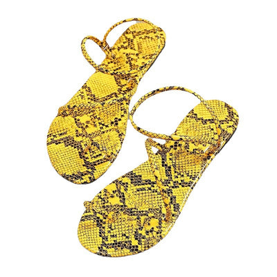 Sandalias Planas Serpiente Multicolor - Diseño Moderno Slip-On Talla Grande - Image 8