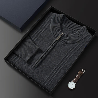 Suéter Ejecutivo de Lana con Cierre y Cuello Alto para Hombre - Tallas Grandes Otoño Invierno - Image 10