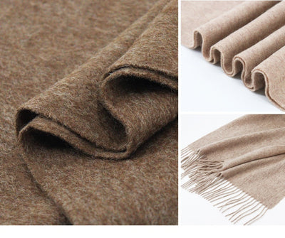 Bufanda de Lana Premium Gruesa para Invierno - Colores Sólidos Versátiles - Image 32