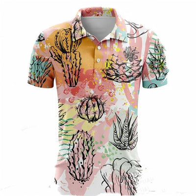 Polo de Golf Estampado Manga Corta para Hombre - Comodidad de Verano - Image 5