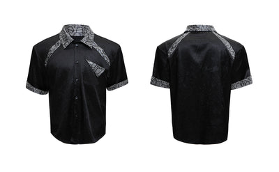 Camisa de Patchwork Cuero Serpiente con Remaches Metálicos - Image 6
