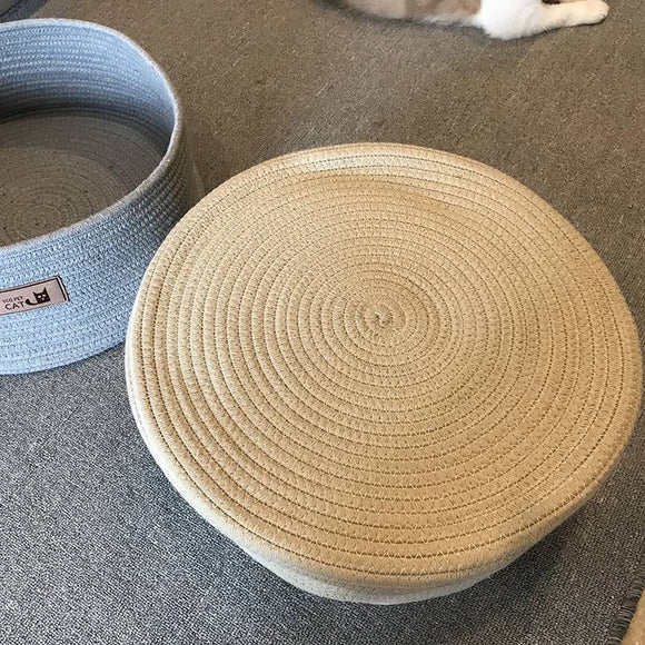 Arenero de Cuerda de Algodón Tejida a Mano para Gatos