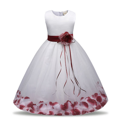 Vestido de Princesa Infantil con Malla Floral - Image 4
