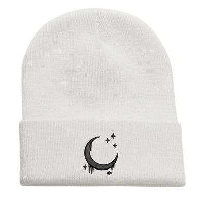 Gorro de Lana Tejido con Diseño de Luna y Estrellas para Otoño Invierno - Image 5