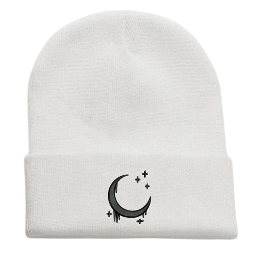 Gorro de Lana Tejido con Diseño de Luna y Estrellas para Otoño Invierno - Image 5