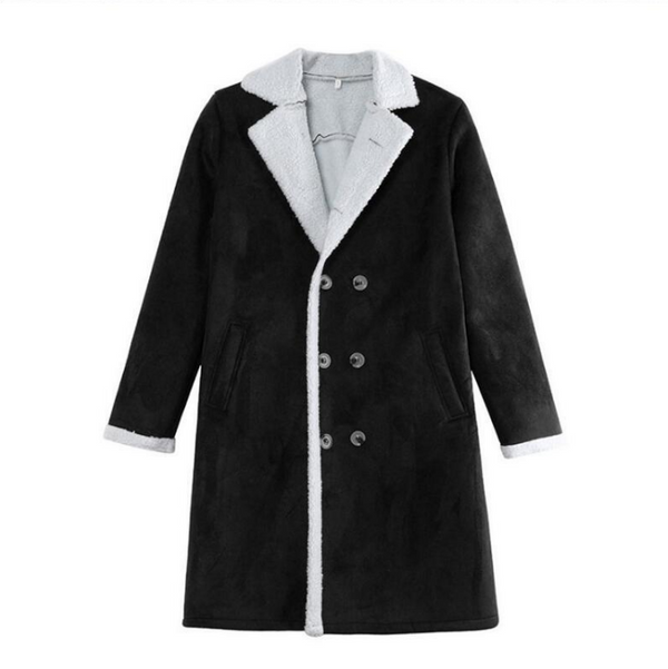 Abrigo Largo para Hombre Invierno Elegante Gabardina Térmica Manga Larga