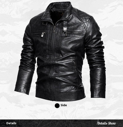 Chaqueta de Cuero PU Moderna con Bolsillos para Hombre - Image 9