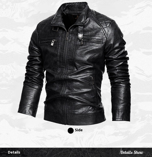 Chaqueta de Cuero PU Moderna con Bolsillos para Hombre - Image 9