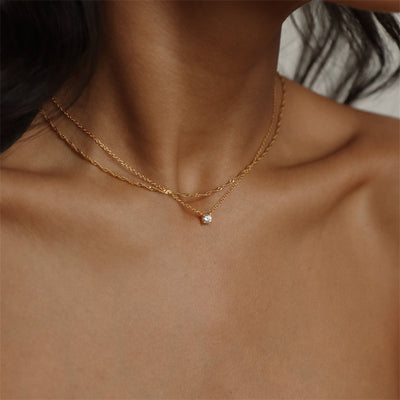 Collar de Circonita Cuadrilateral con Diseño de Cuatro Garras - Estilo Europeo Minimalista - Image 6