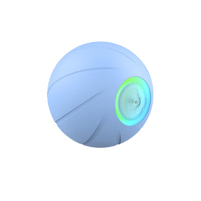 Orange smart rolling ball cat toy with a glowing blue-green light, designed for interactive play and boredom relief. - Image 9