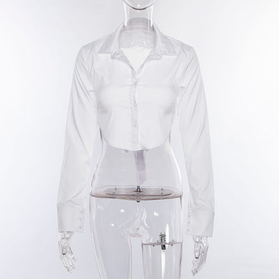 Blusa Crop Slim Abotonada para Mujer - Image 5
