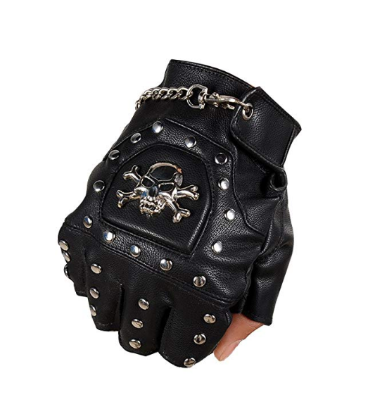 Guantes de Cuero PU Punk Hip-Hop con Remaches Dedos Cortados - Image 5