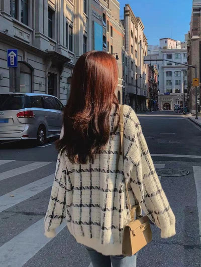 Chaqueta Cuadriculada Suelta para Mujer - Estilo Casual Versátil - Image 2