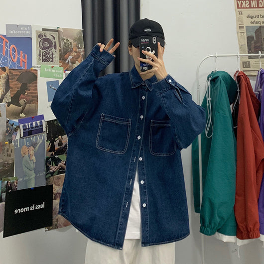 Camisa Vaquera Azul Clásica Corte Relajado para Hombre - Image 4