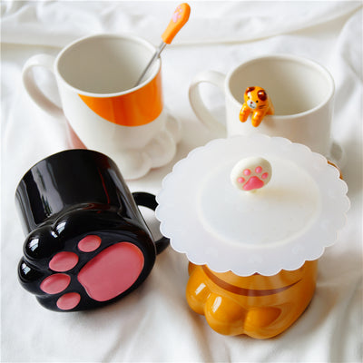 Taza Cerámica Garra de Gato con Posavasos - Image 10