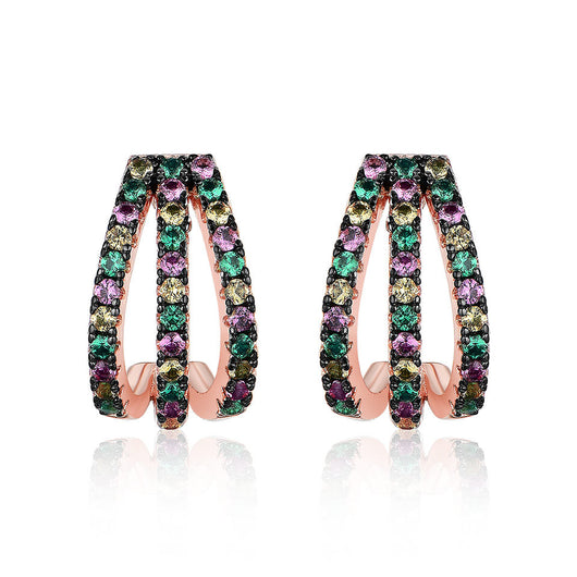 Aretes de Plata 925 con Incrustaciones de Gemas Arcoíris - Image 9