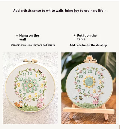 Kit DIY Reloj Decorativo con Bordado - Manualidad Creativa Hecha a Mano - Image 11