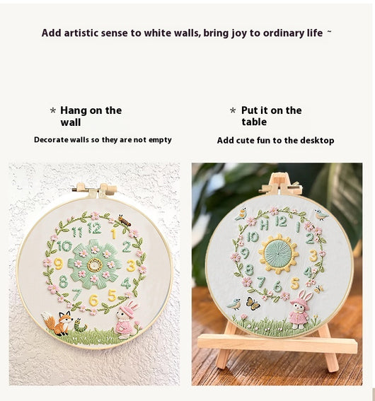 Kit DIY Reloj Decorativo con Bordado - Manualidad Creativa Hecha a Mano - Image 11