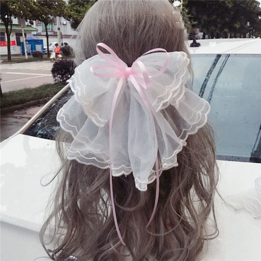 Pasador Lolita Japonés con Lazo - Clip para Cola de Caballo Elegante