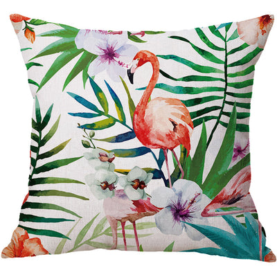 Funda de Almohada de Lino y Algodón con Diseño de Hojas - Image 13